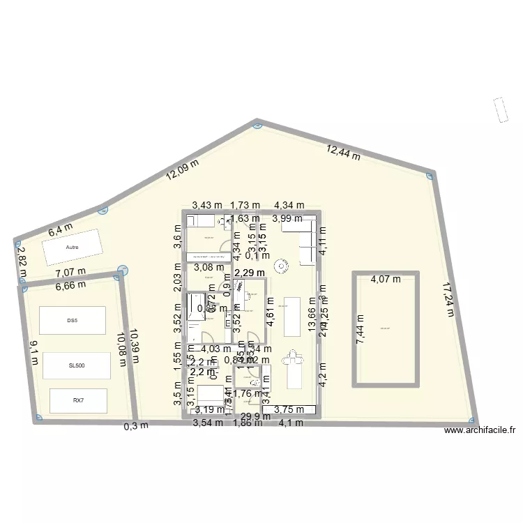 Maison 2 ossature bois 100m2. Plan de 10  et 644 m²