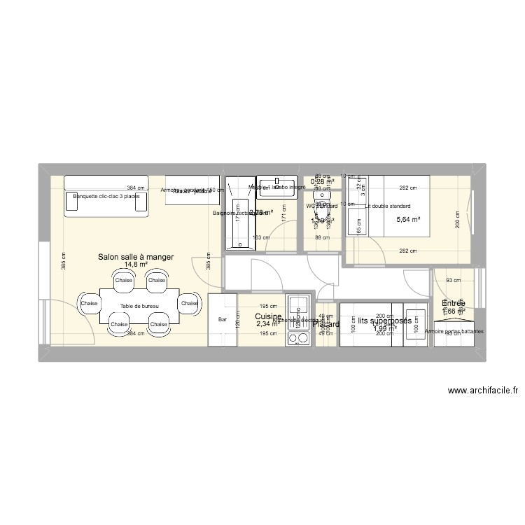 chamonix 2. Plan de 9 pièces et 31 m2