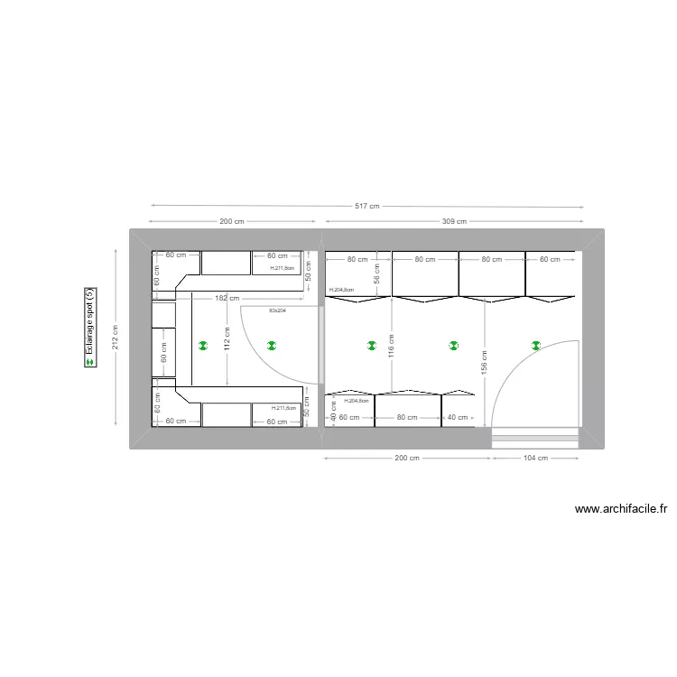 Projet M.Soreau am&eacute;nagement . Plan de 