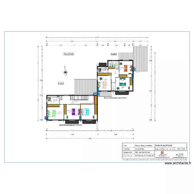 plan d'implantation R+1 David BERNHEIM. Plan de 