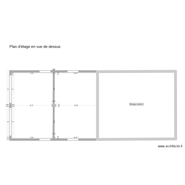 Extention Garage Structure. Plan de 1 pièce et 57 m2