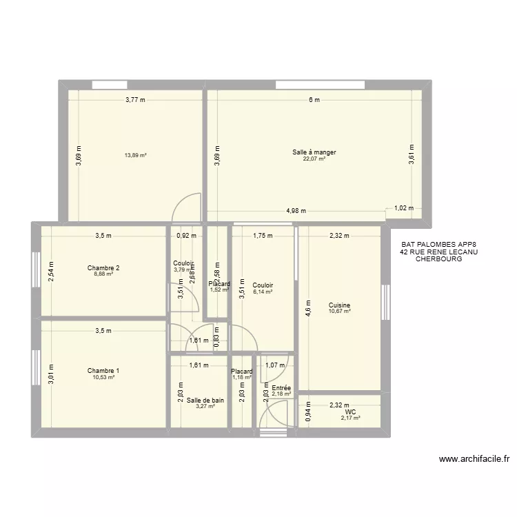 BAT PALOMBES APP8. Plan de 12  et 86 m²