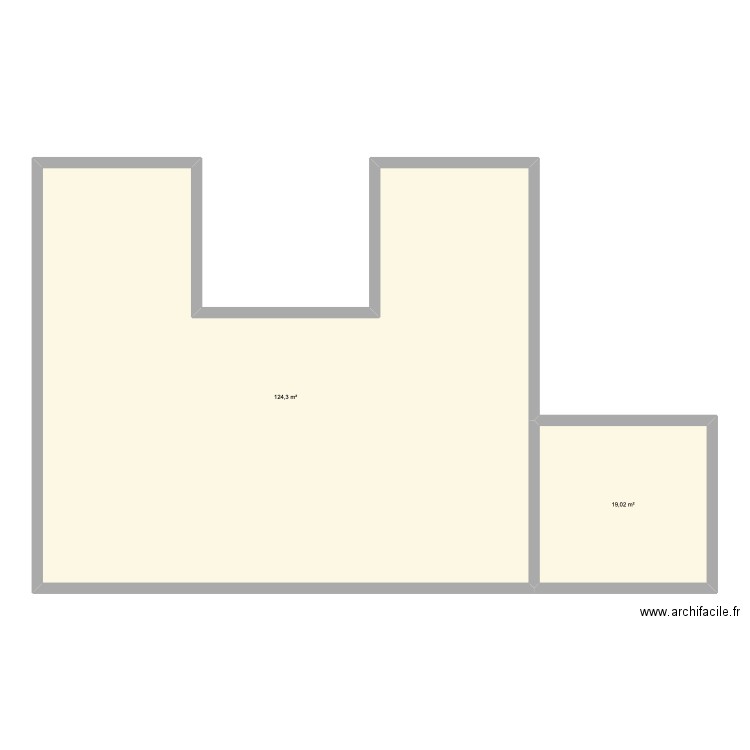 Maison en U. Plan de 2 pièces et 143 m2