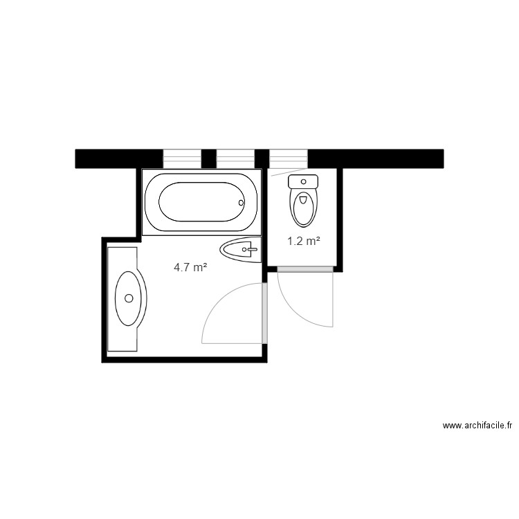 GIRARD. Plan de 2 pièces et 6 m2