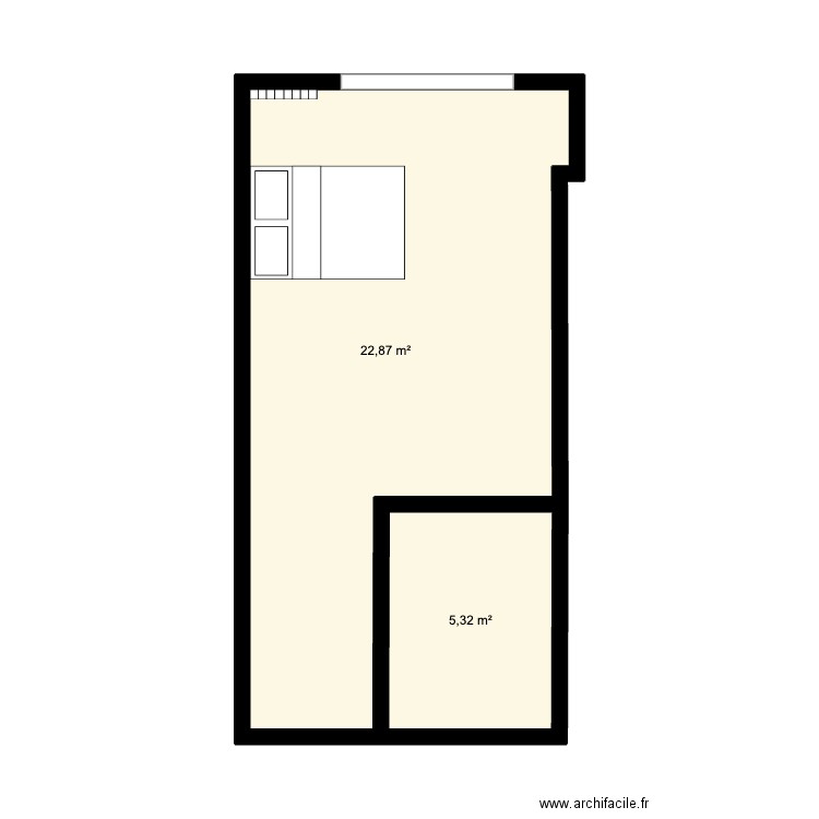 studio - issy - november. Plan de 2 pièces et 28 m2