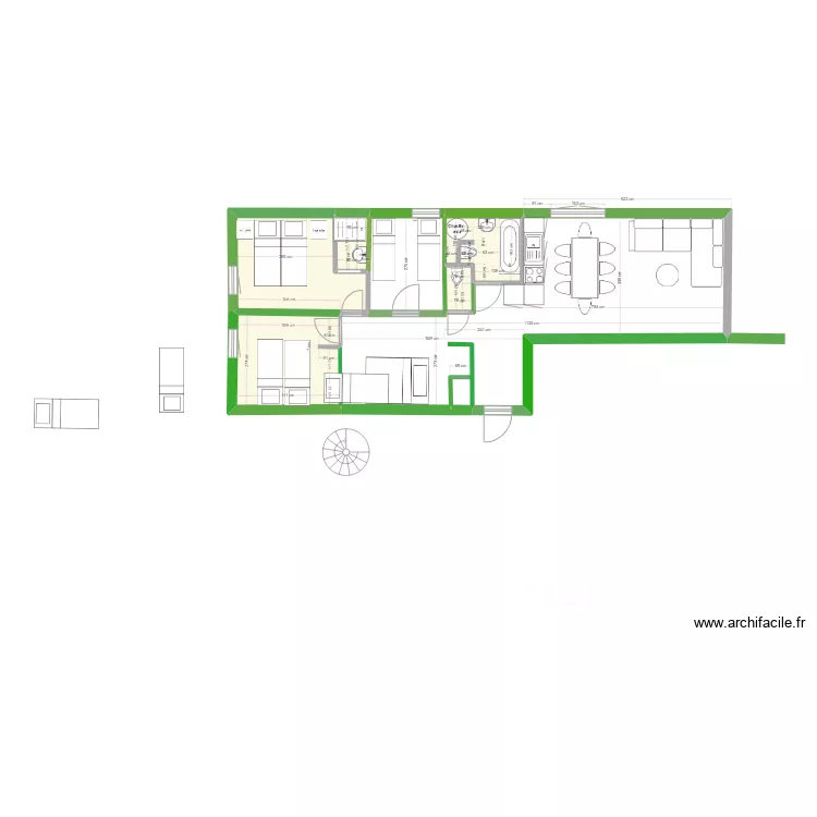 BERLICANT T3 1 er etagesimplifi&eacute;. Plan de 