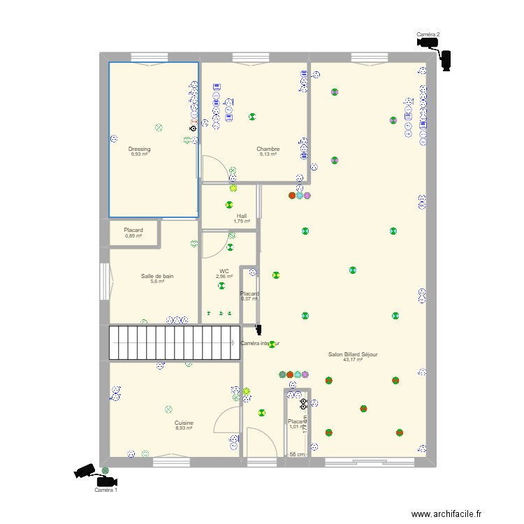 maison 39 meublé. Plan de 11 pièces et 87 m2