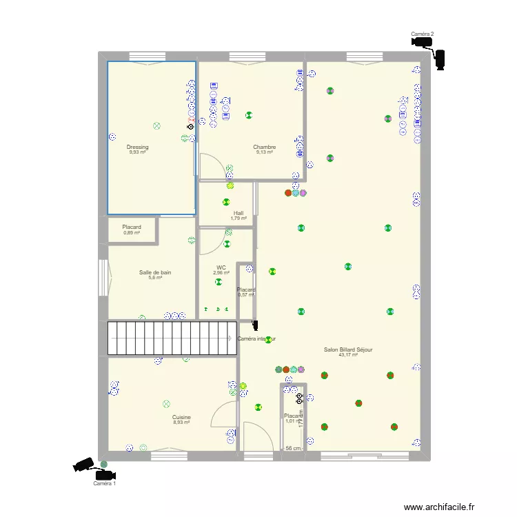 maison 39 meubl&eacute;. Plan de 