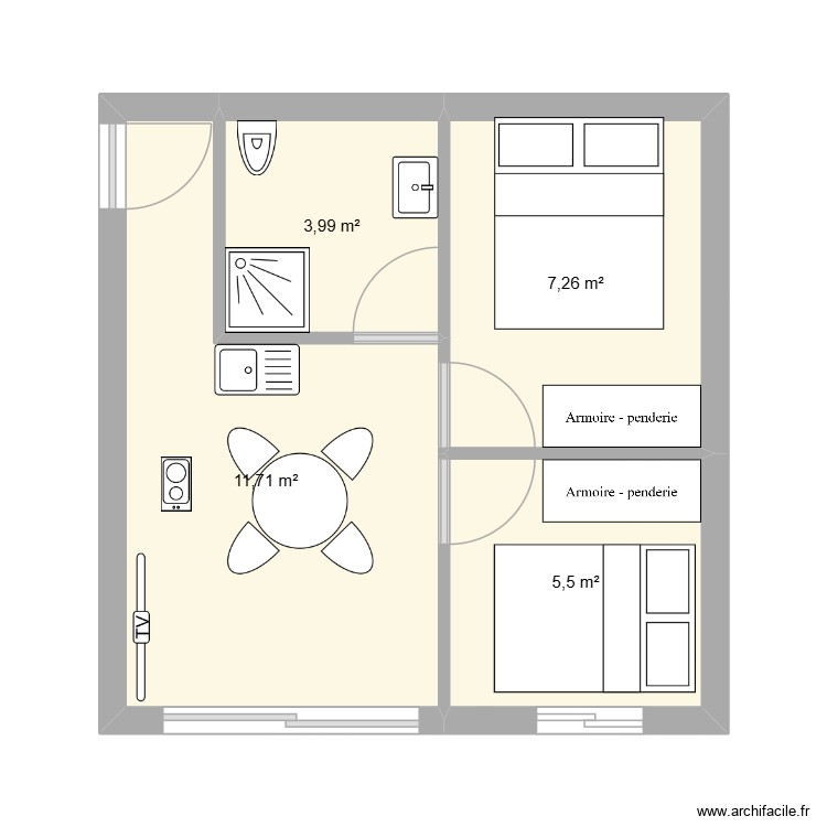 studio. Plan de 0 pièce et 0 m2