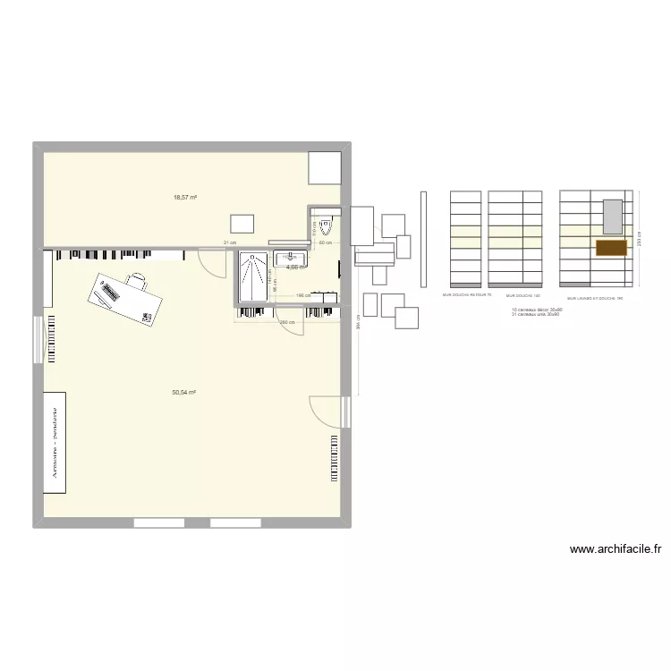 sdb haut 2025_30x90_carrelage. Plan de 