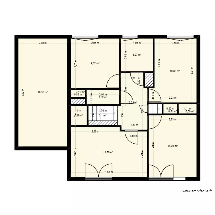 P1.0_PLAN_R+1_ORIGINAL_PROJET_ZANY. Plan de 16  et 81 m²