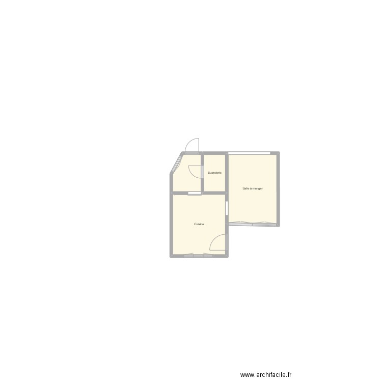 maison rdc 2eme partie. Plan de 4 pièces et 30 m2