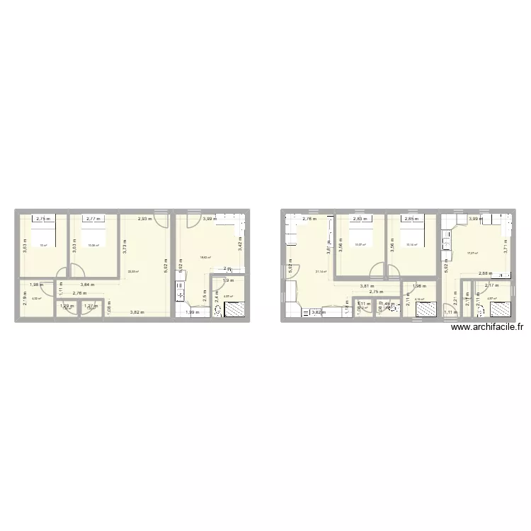 Plan maison bro. Plan de 17  et 144 m²