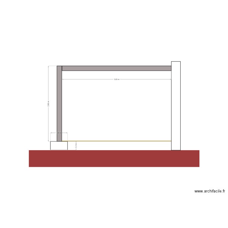 Plan de coupe de côté. Plan de 0 pièce et 0 m2