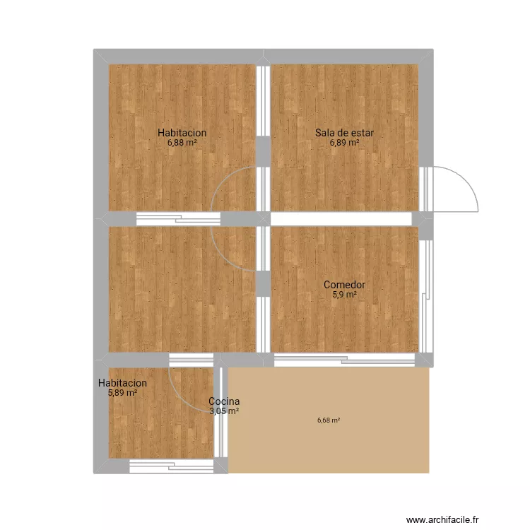 Casa modelo1. Plan de 5 Pièces et 29 m² Casa modelo1. Plan de 5 Pièces et 29 m²