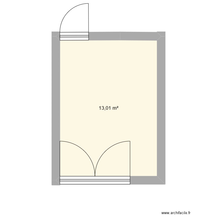 garage. Plan de 1 pièce et 13 m2