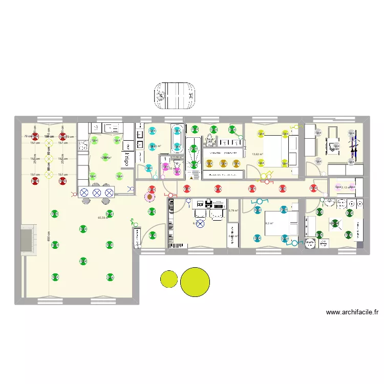PLAN ECLAIRAGE V1 (04_26). Plan de 15  et 147 m²