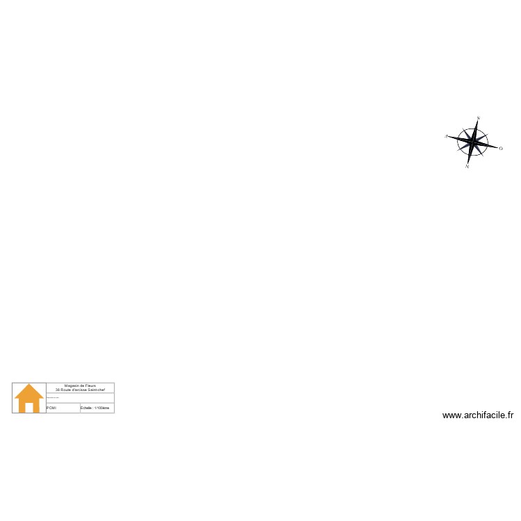plan vierge avec Boussole. Plan de 0 pièce et 0 m2