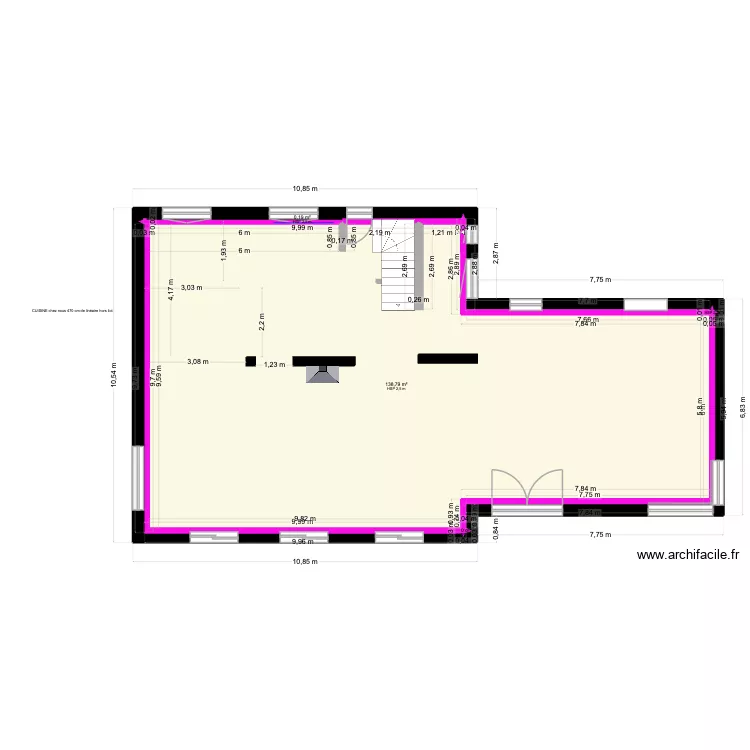 VALIOUD R1 vierge. Plan de 7  et 139 m²