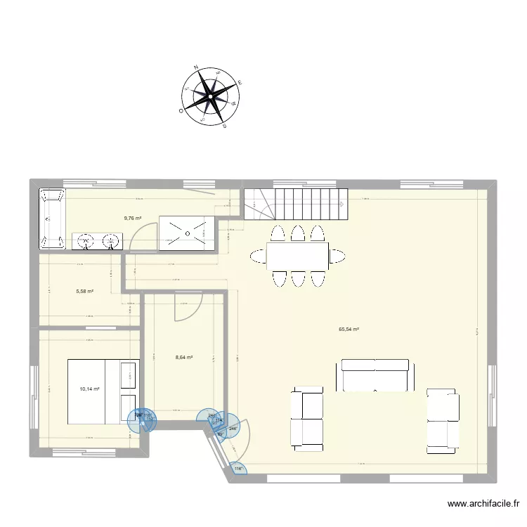 Maison5. Plan de 5  et 100 m²