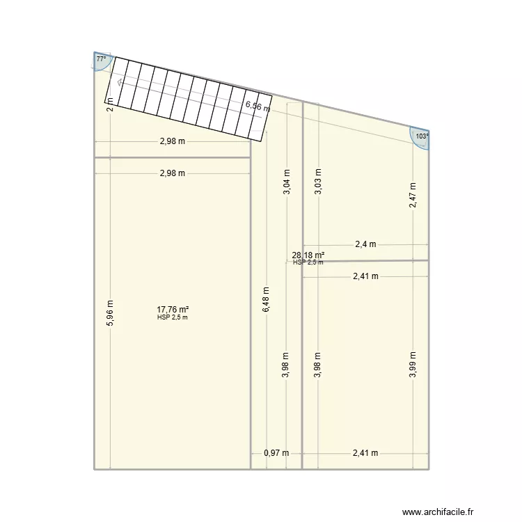 Lmzar2. Plan de 2 pièces et 46 m²
