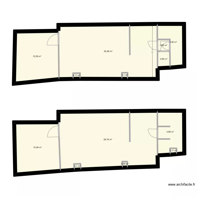 Romo 4 E01. Plan de 13  et 83 m²