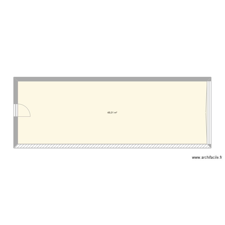 Plan simplifié. Plan de 1 pièce et 48 m2