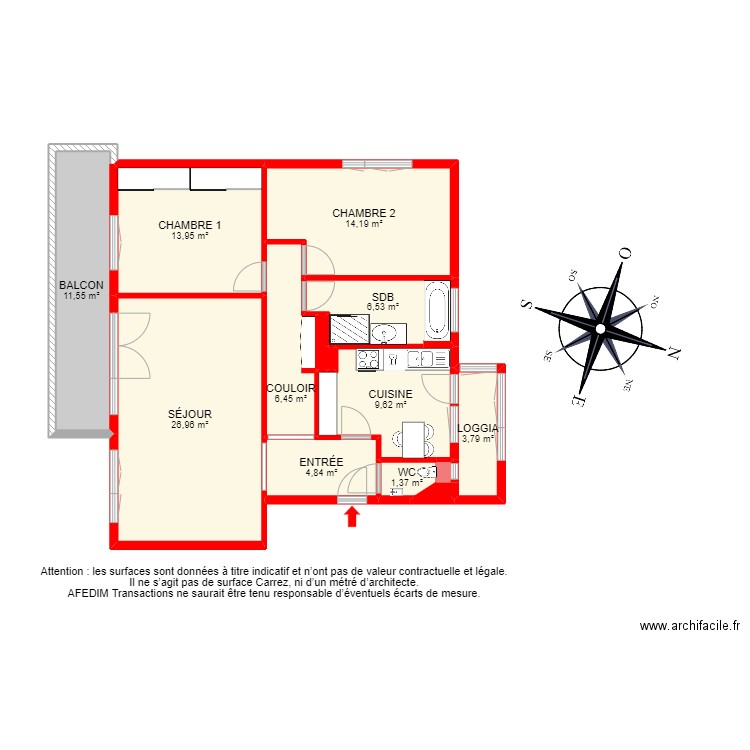 BI 22041 - . Plan de 16 pièces et 123 m2
