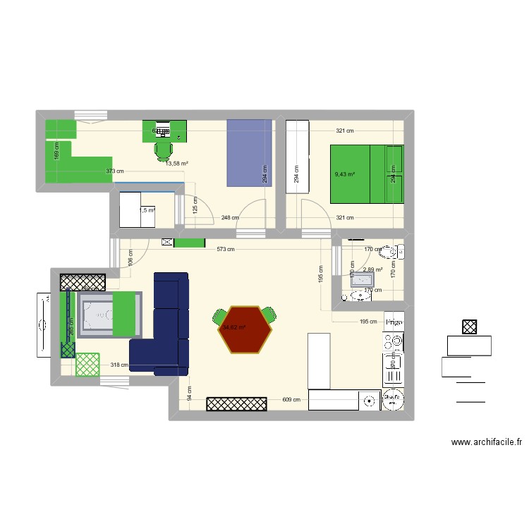 appart. Plan de 0 pièce et 0 m2