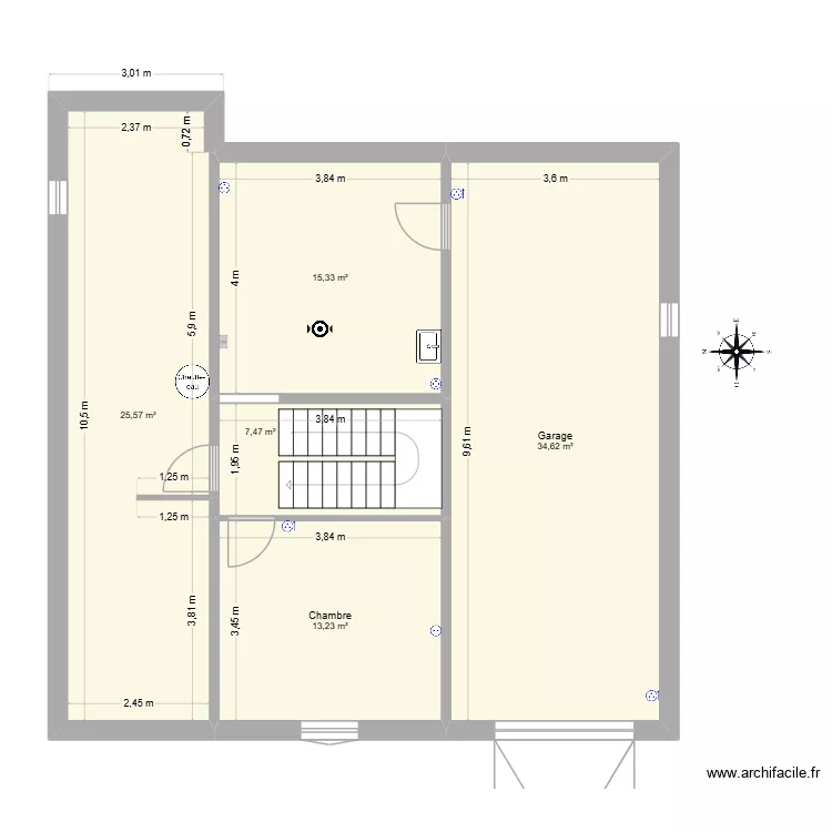 Maison A. Plan de 5  et 96 m²