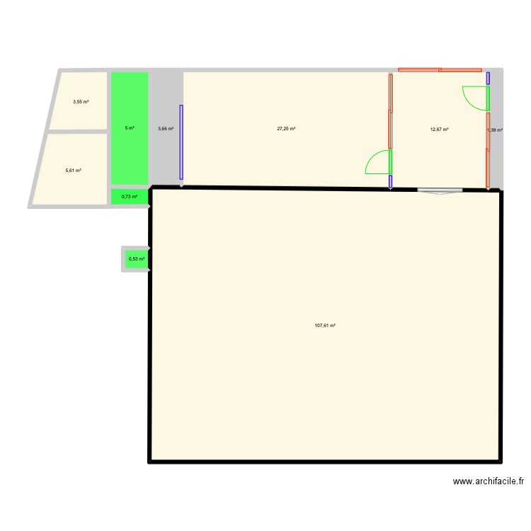 Ext2. Plan de 10 pièces et 168 m2