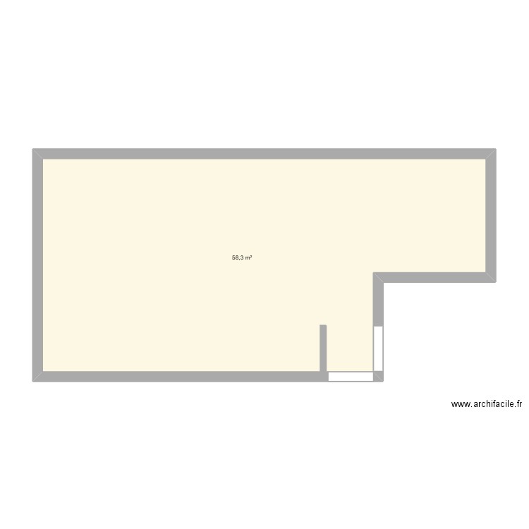 maison. Plan de 1 pièce et 58 m2