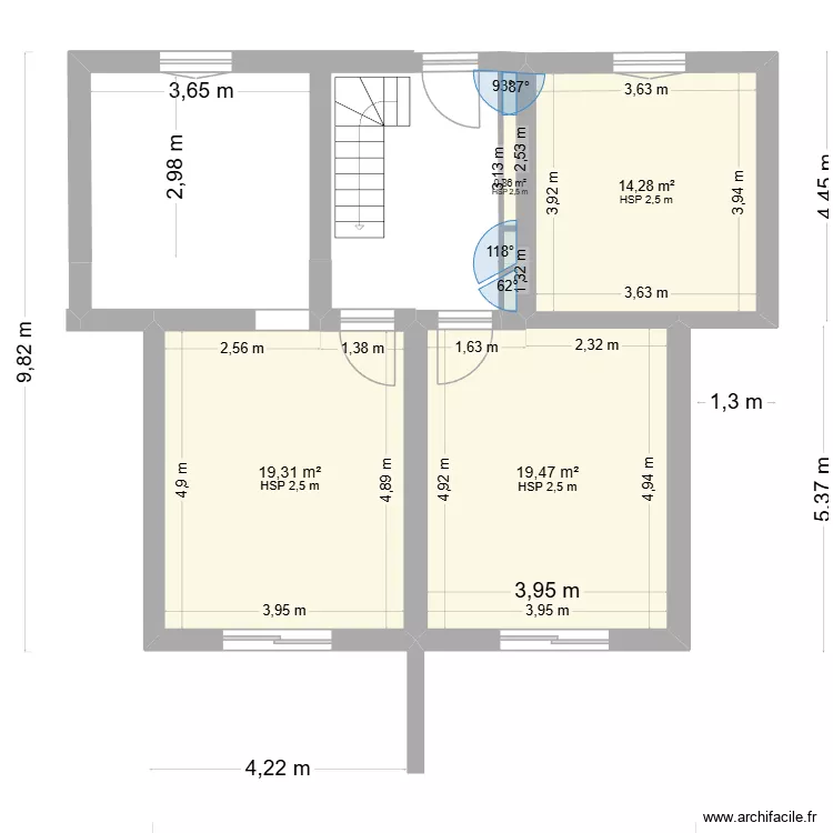 Maison Esquibien projet de fev 2029. Plan de 4 et 54 m² Maison Esquibien projet de fev 2029. Plan de 4 et 54 m²