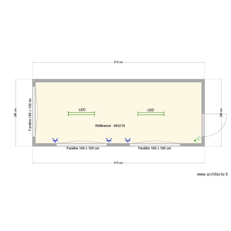 Verdoot 2025. Plan de 1 pièce et 13 m2