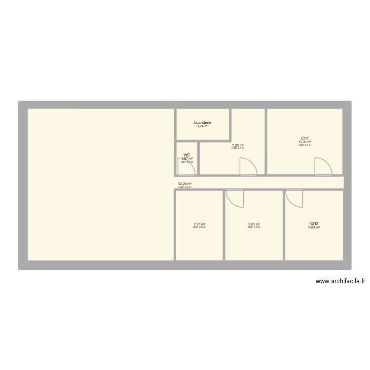 MAISON. Plan de 8 pièces et 160 m2