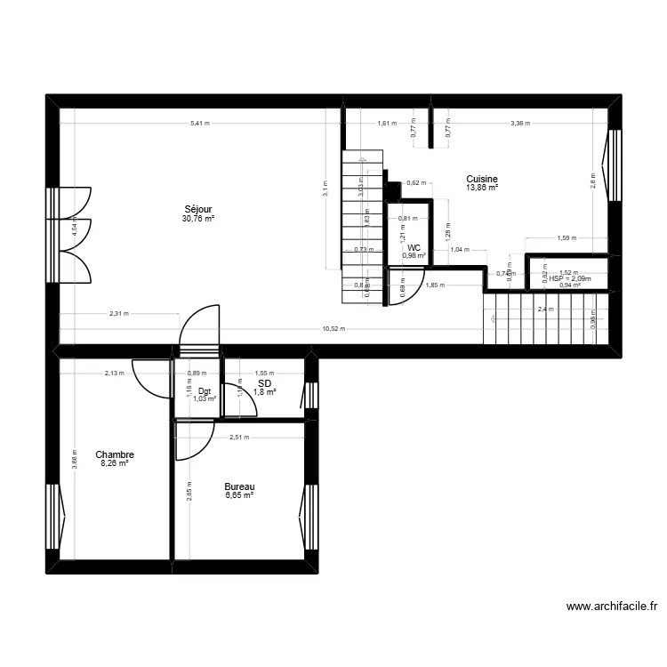 PLAN 1er ETAGE - SONNEVILLE. Plan de 0 pièce et 0 m2