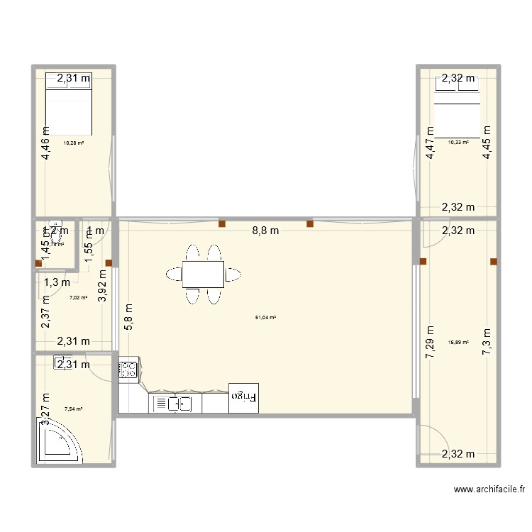 Vlad projet. Plan de 7 pièces et 105 m2