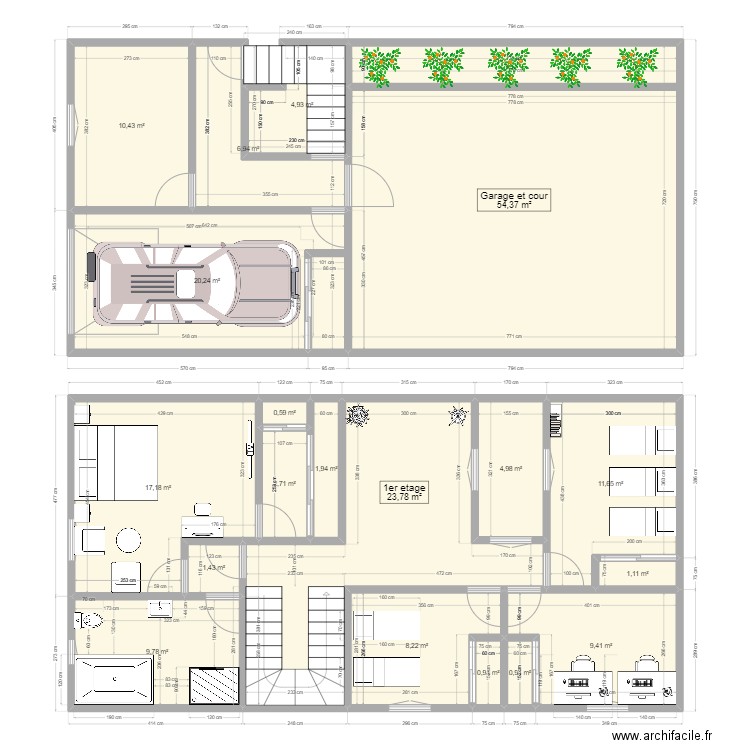 hamza 2. Plan de 19 pièces et 192 m2