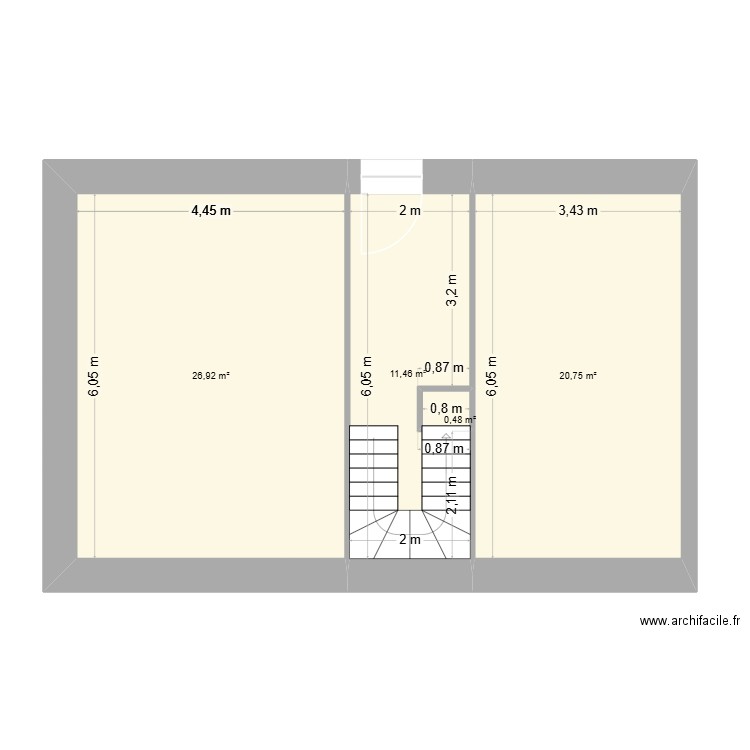 Maison Cournon. Plan de 4 pièces et 60 m2