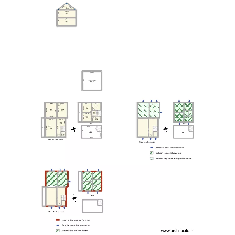 Sahli. Plan de 52  et 561 m²