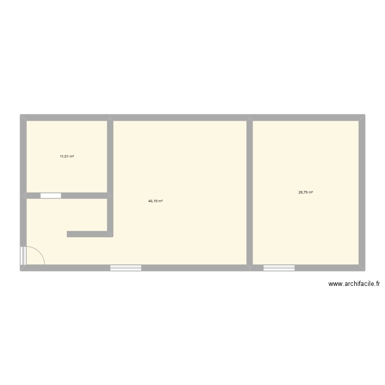 appartement saint ouen. Plan de 3 pièces et 86 m2