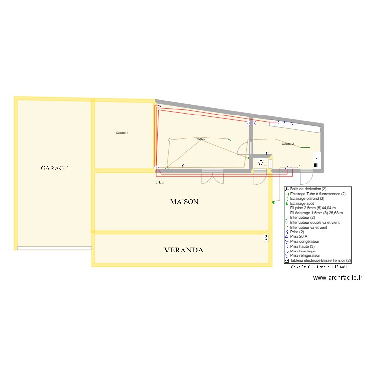 PAJANY. Plan de 5 pièces et 161 m2