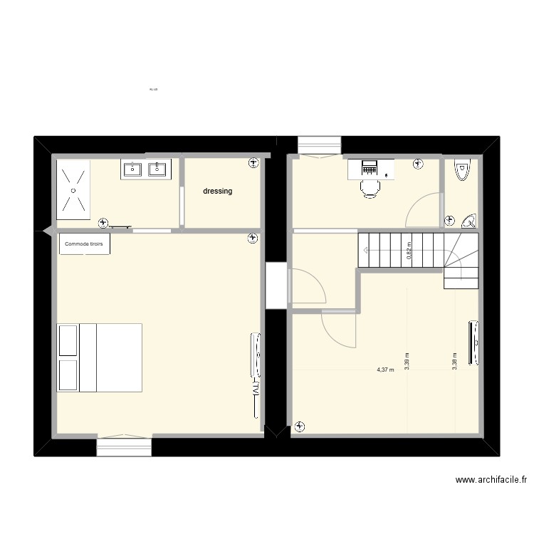 ETAGE 30072025. Plan de 1 pièce et 60 m2