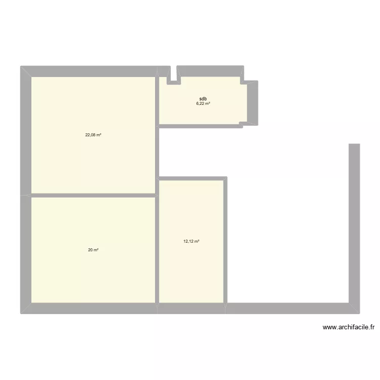 maison blanche. Plan de 4  et 60 m²