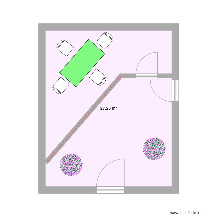 plan 2. Plan de 1 pièce et 27 m2