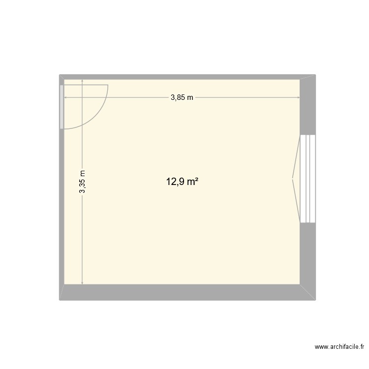 Bodais. Plan de 1 pièce et 13 m2
