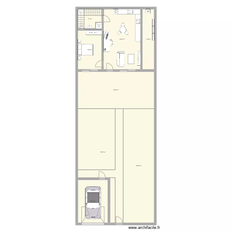 St C&eacute;cile. Plan de 8  et 243 m²