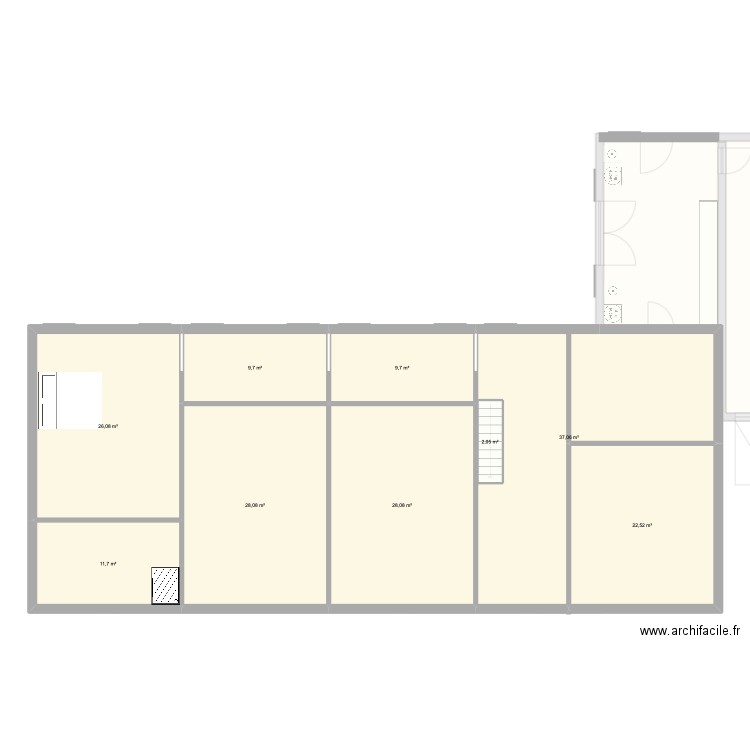 Rach. Plan de 15 pièces et 404 m2