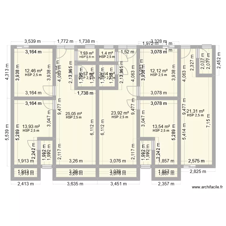 MagEtag11. Plan de 18 pièces et 144 m²