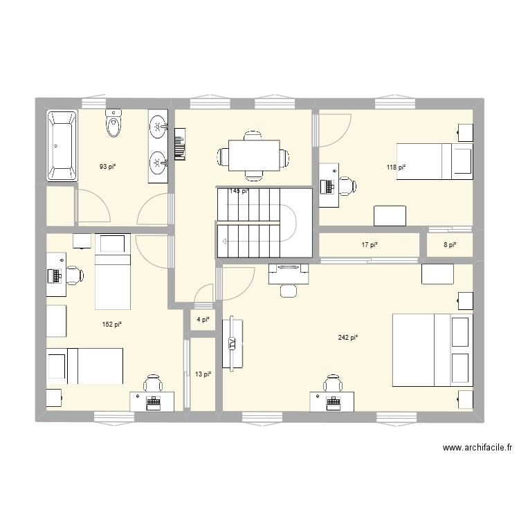 FG-31B. Plan de 9 pièces et 74 m2